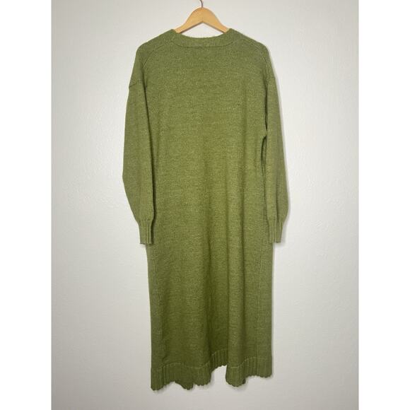 Anniewear Los Angeles Olive Green Duster Cardigan Wool Blend Size Small - Picture 4 of 4